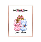Personalized BFF Poster - 2 Sisters Best Friends Forever Custom Poster With Name